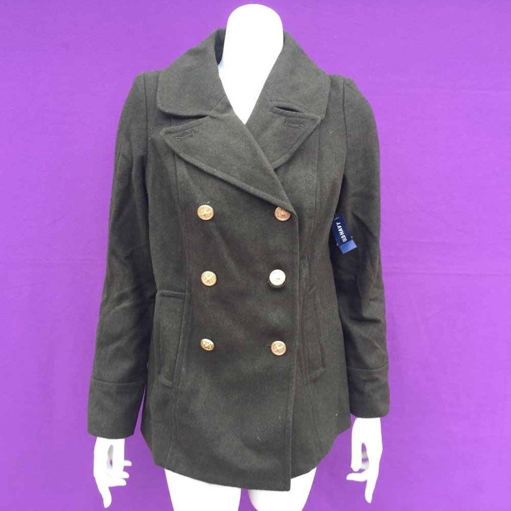 NWT OLD NAVY women's dark green 39% wool  coat size--S , M